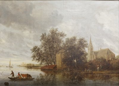 Flussufer mit einer Kirche von Salomon van Ruisdael or Ruysdael